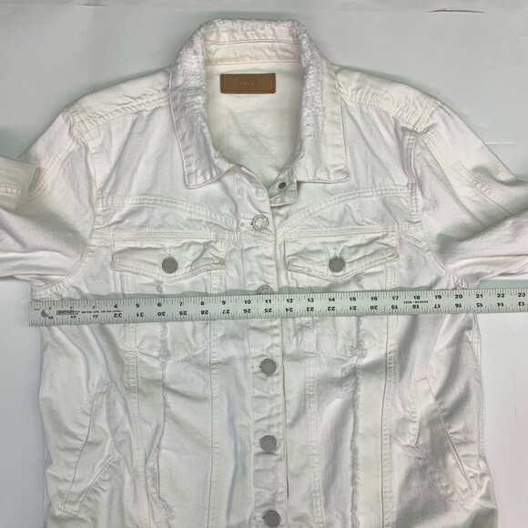 BLANKNYC Denim Women's Distressed Hem Button Up Cotton Denim Jacket Size XL - Picture 10 of 12